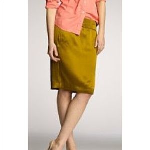 J. Crew orange Charmeuse pencil skirt with pockets
